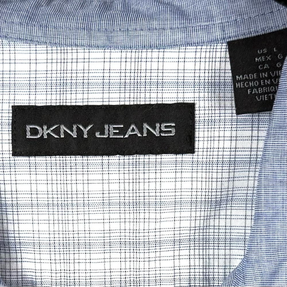 Dkny Blue Casual Button Down Shirt with Relaxed Fit - Picture 3 of 5